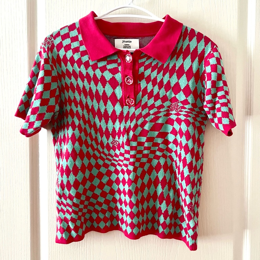 Kids Checkered Polo Shirt - Red and Green